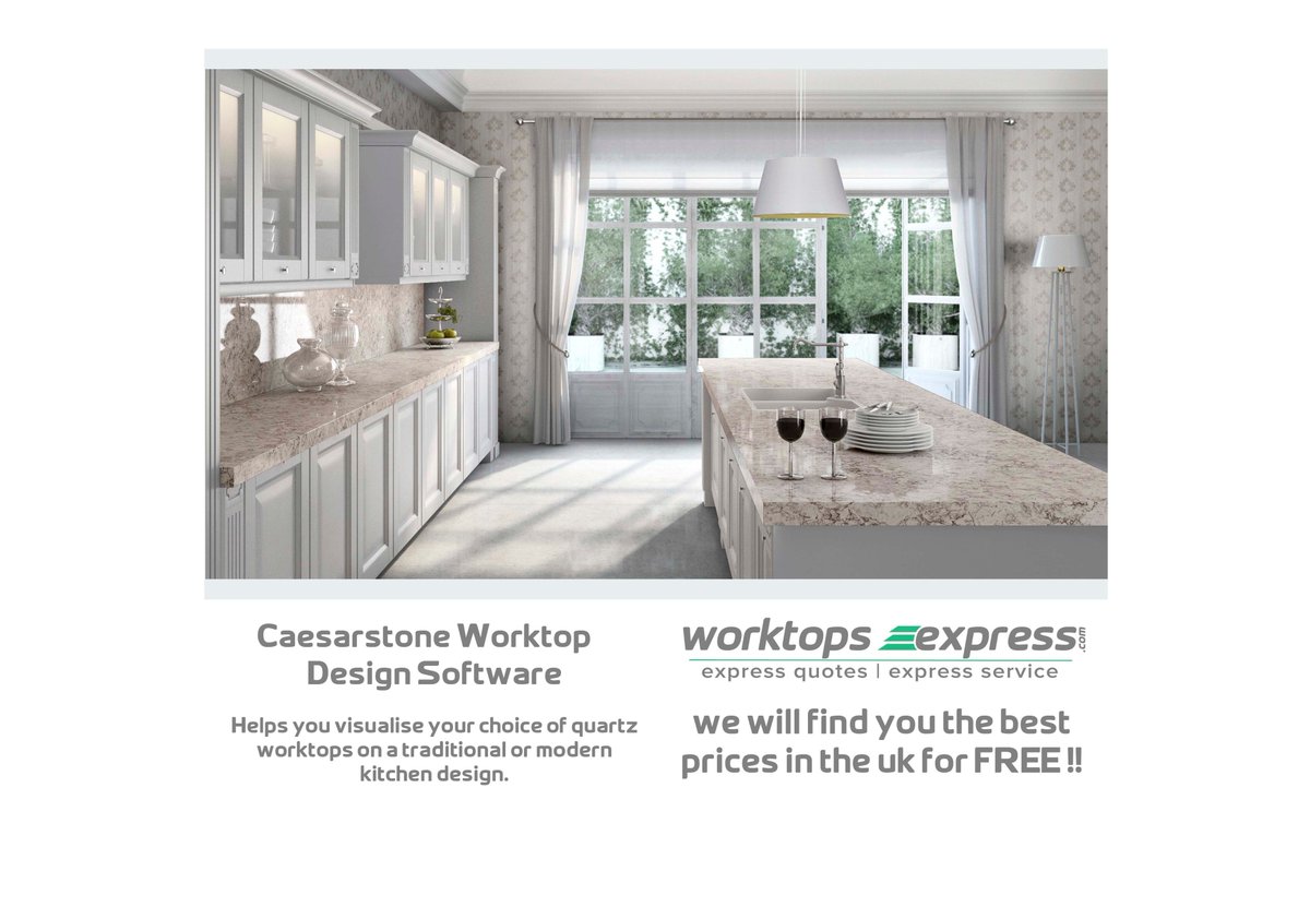 WorktopsExpress's tweet photo. Caesarstones kitchen worktop visualiser is what we think one of the best tools on the market for customers to see how their choice of quartz worktops will look on a traditional, classic or modern kitchen design.  @CaesarstoneUK check it out here.... #cool https://t.co/AUvV0o4pLV https://t.co/MqTOhG3KJW