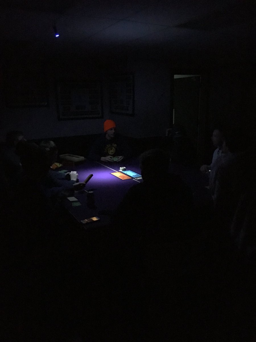 Some of the guys making the best of the power outage. Stay warm!