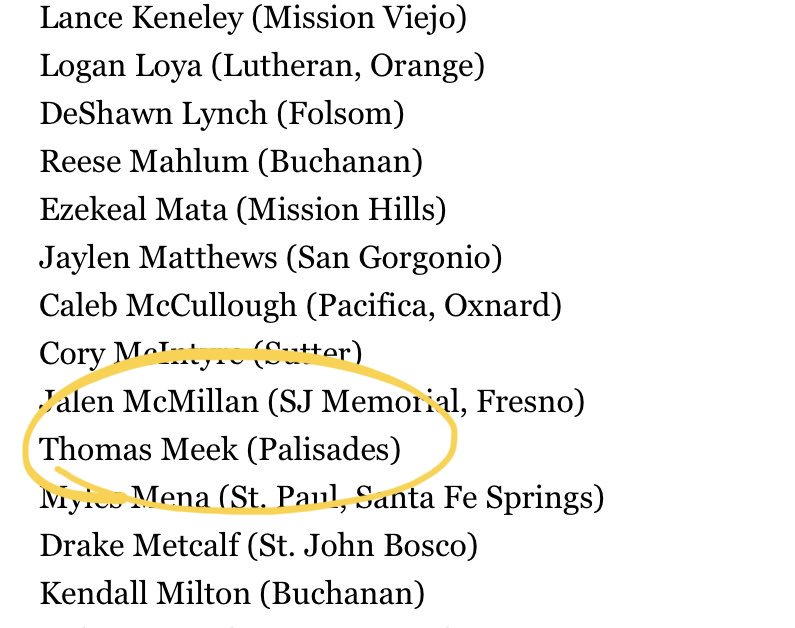 paliqbclub's tweet photo. Congrats to @TommyMeek01 for making the CalHiSports All-State Junior team.  #palihsfootball #gopalifootball #palidolphinnation🐬🐬🐬 #palidolphins @palipostsports https://t.co/qc86ER0cEj
