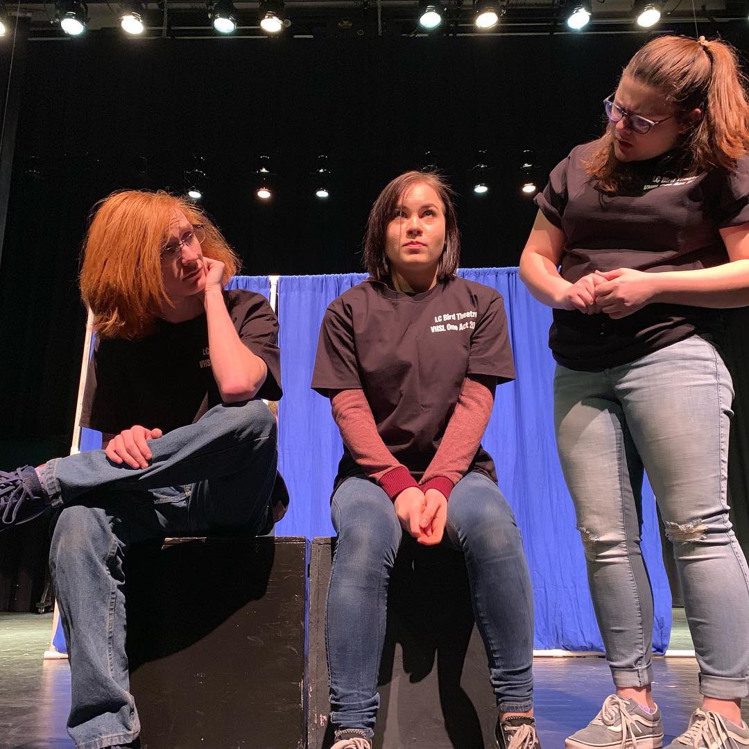 lcbtheatre's tweet image. Some shots from a great final dress rehearsal of our VHSL competition piece, Wait Wait Bo Bait. We’re so ready!!! #@lcbirdprincipal #oneCCPS #ccpsperform