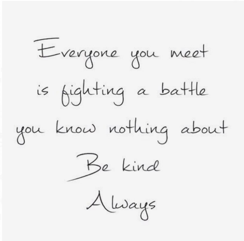 If you have never suffered from mental health, be kind to people that are. Believe them, comfort them, be there for them. It’s the one of the hardest battles to fight and you don’t know the thoughts that can go through someone’s head. Be kind. Not just today #BelILetsTalk