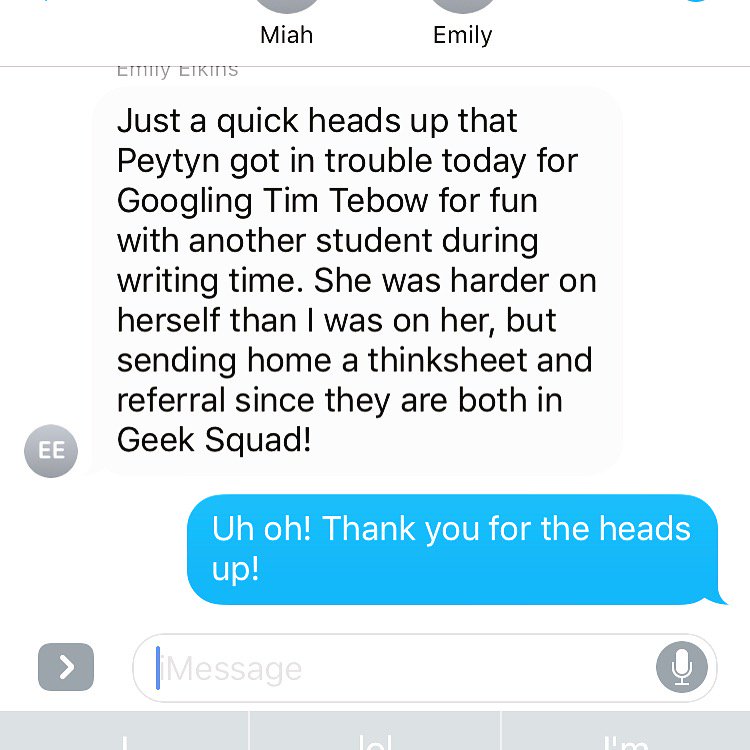 VmlHeather's tweet photo. @TimTebow my sweet 8 year old got in trouble today because she was googling you. Oops! https://t.co/jFZt2ug9yT