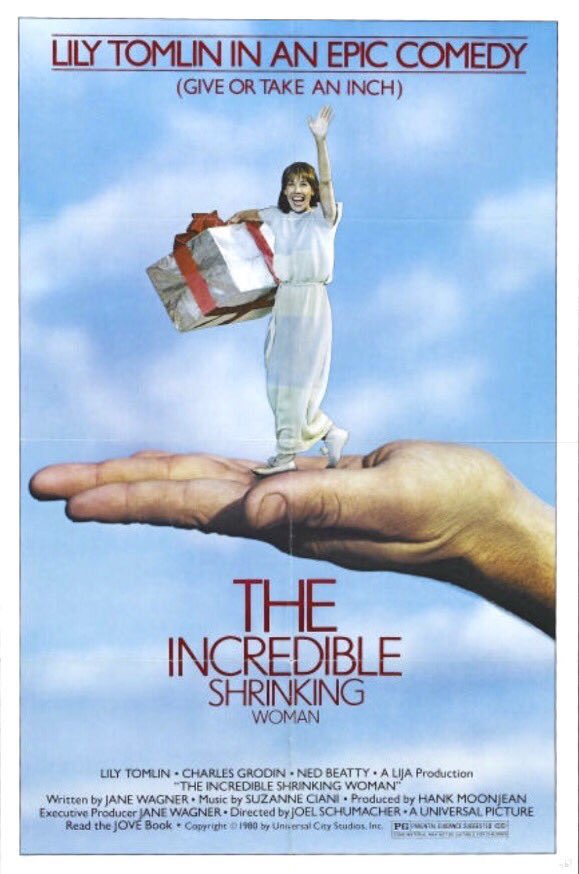 FilmNewsNos's tweet photo. 🎬MOVIE HISTORY: 38 years ago today, January 30, 1981, the movie ‘The Incredible Shrinking Woman’ opened in theaters!

#LilyTomlin #CharlesGrodin #NedBeatty #HenryGibson #ElizabethWilson #MarkBlankfield #MariaSmith #PamelaBellwood #JohnGlover #RickBaker https://t.co/wfCOmmpT71