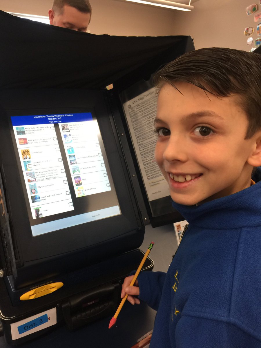 LegacyBearsCARE's tweet photo. Our students cast their vote today for the Louisiana Young Readers Choice Award. We can’t wait until the votes are tallied to see which book wins! #bearslovebooks #Legacylearns https://t.co/6QathdpDR9