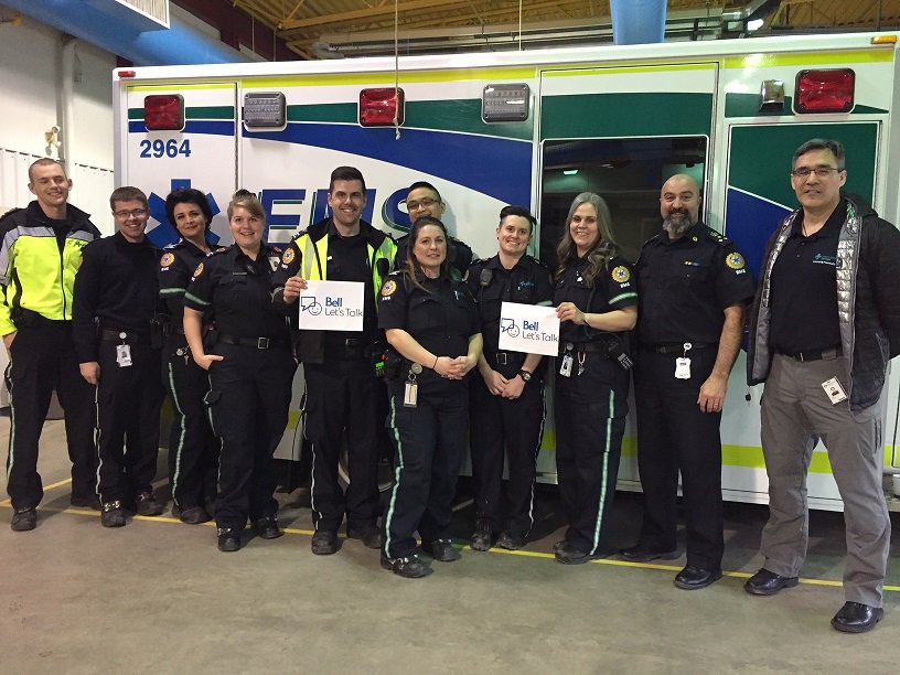 annahami2004's tweet image. We are all listening! Now is a great time to talk. North Zone EMS Staff support Bell Let's talk day. Join the conversation. @ahs_ems #BellLetsTalk #EndTheStigma #JoinTheConversation