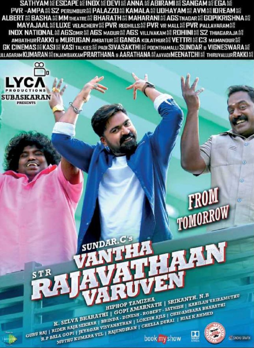 Ayngaran_offl's tweet image. A Complete Commercial Entertainer Releasing Tomorrow!
#VanthaRajavathaanVaruven  
#VRVFromTomorrow 🎉💥🥁 #STR  @LycaProductions #SundarCBonanza  @khushsundar @akash_megha #Prabhu @MahatOfficial @CatherineTresa1 @hiphoptamizha @saregamaglobal @aditi1231