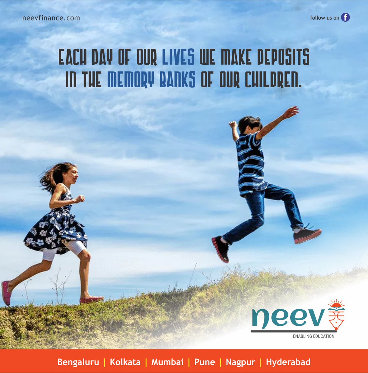 NeevFinance's tweet photo. Lets try to give them Happy and beautiful memories!!
#happychildren #realeducation #lifelearnings #schoolfeesfinancing #educationloans #parentchildbonding #neevcredit https://t.co/4xsz18Ybmq