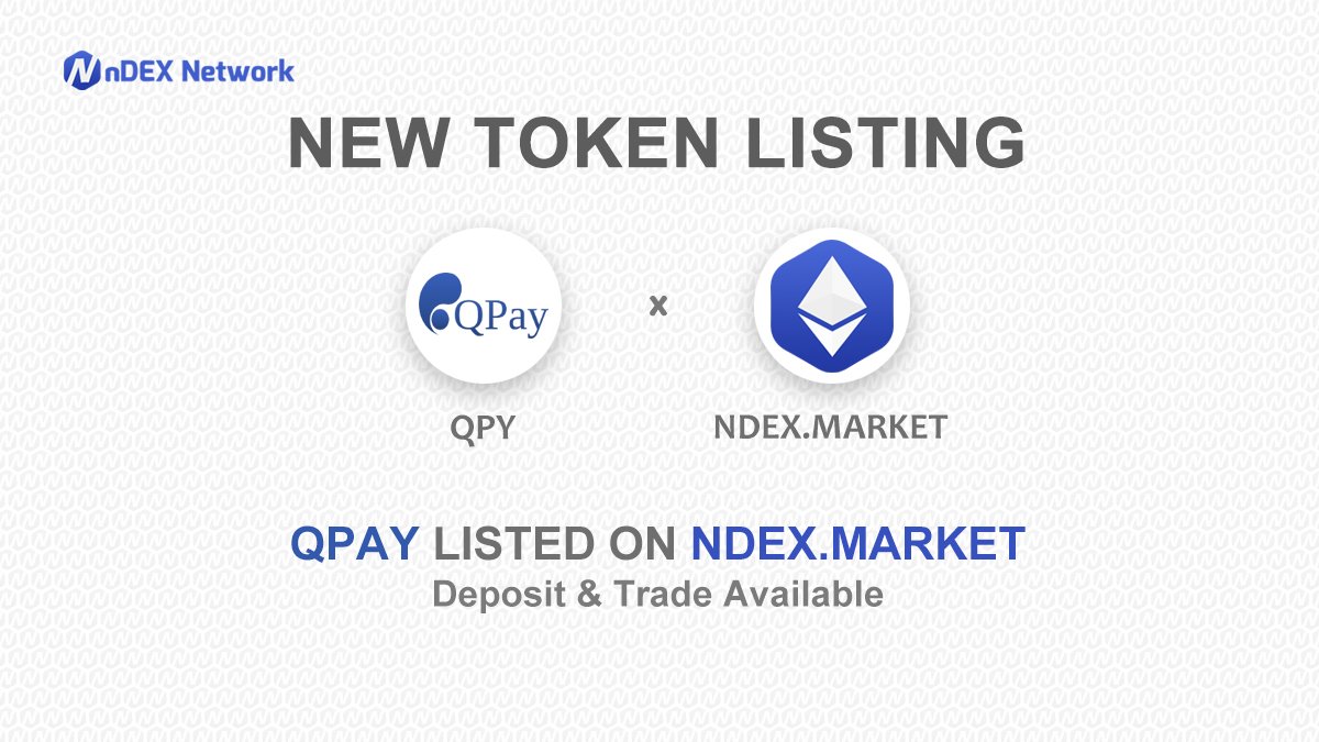 #nDEXMarket opens trading for <a href="/QPaygroup/">QPaygroup</a> 
Happy Trading :  ndex.market/#!/trade/QPY-E…
 $NDX $NDT #nDEXNetwork #nEXBit #BlockHat #ROBODAX