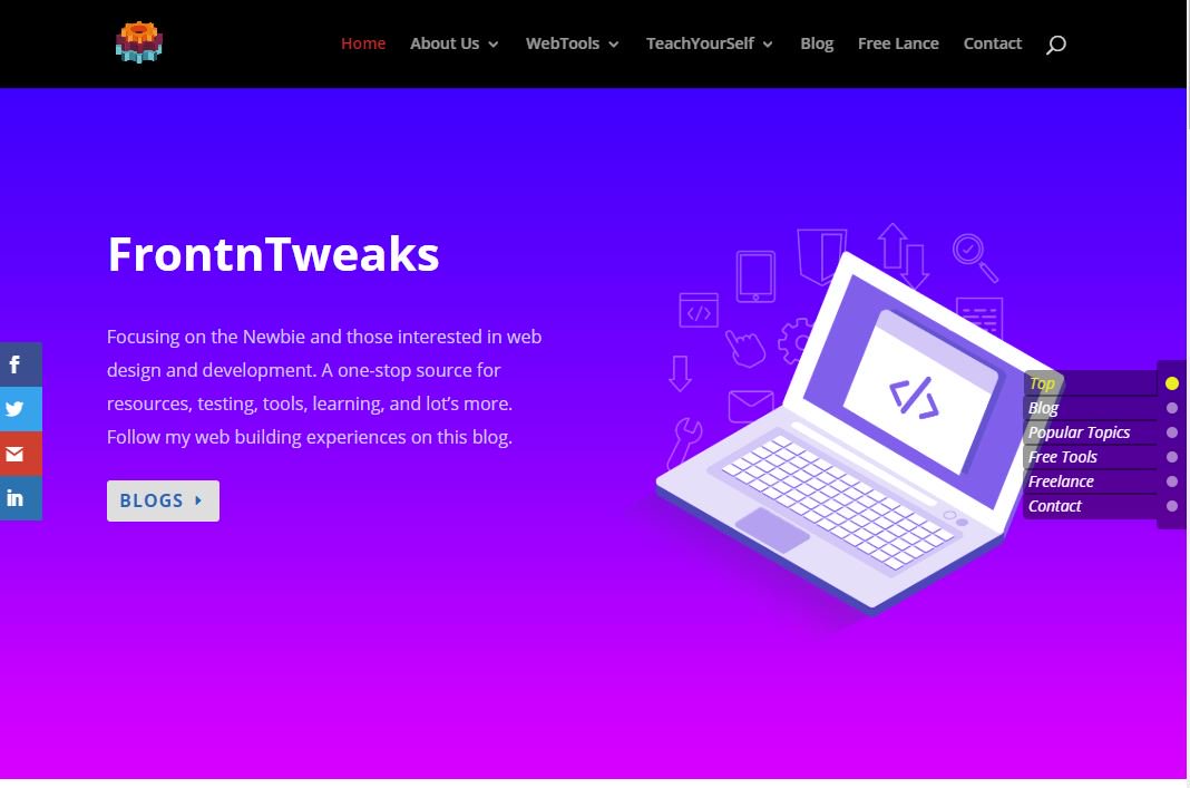 Refreshed my home page for 2019.
frontntweaks.com
