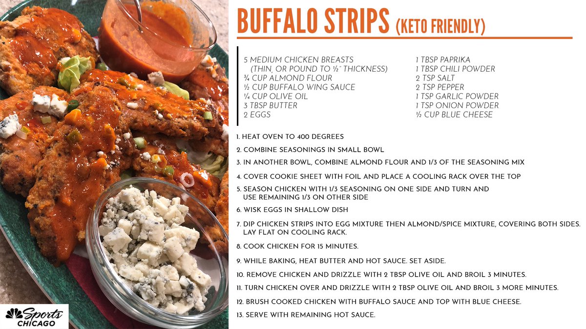 CHSN__'s tweet image. Here’s @thekapman’s Buffalo Strips recipe for your epic Sunday spread. 

Be here the rest of the week for more #BigGameRecipes with Kap, @alexbrown96 @Kelly_Crull and @LukeStuckmeyer!