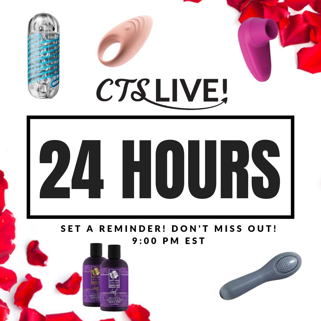 CouplesToyStore's tweet photo. Join us tomorrow evening for our Pre-Valentine's Day edition of #CTSLive! We've got some great toys to share with you that you won't want to miss. Use link below to set a reminder for the show. See you there! #valentinesday #privateparty #datenight https://t.co/r5YYtVOXpd https://t.co/DUgcQKnfp9