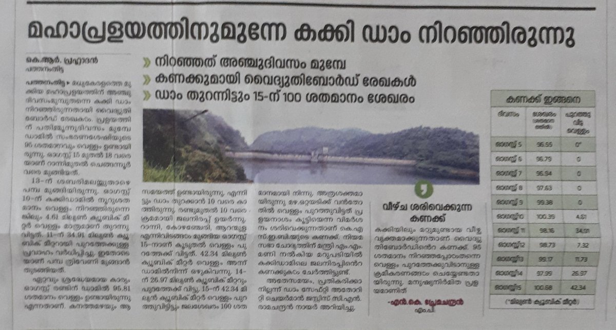 Kerala flood is a Man made Disaster. When I said it on Aug 16th 2018 many people attacked.  Now details are coming out.
#ManMadeDisaster