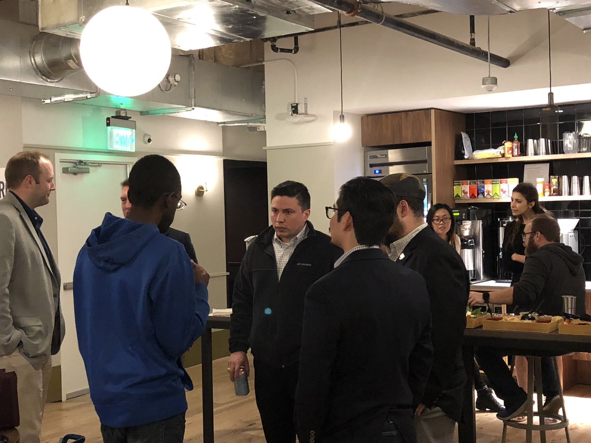 christie2525's tweet photo. Pre-panel networking at our Vets in Tech event!! @FlatironSchool @LoneStarVets @badorton #FlatironHouston https://t.co/7ldBA99k91