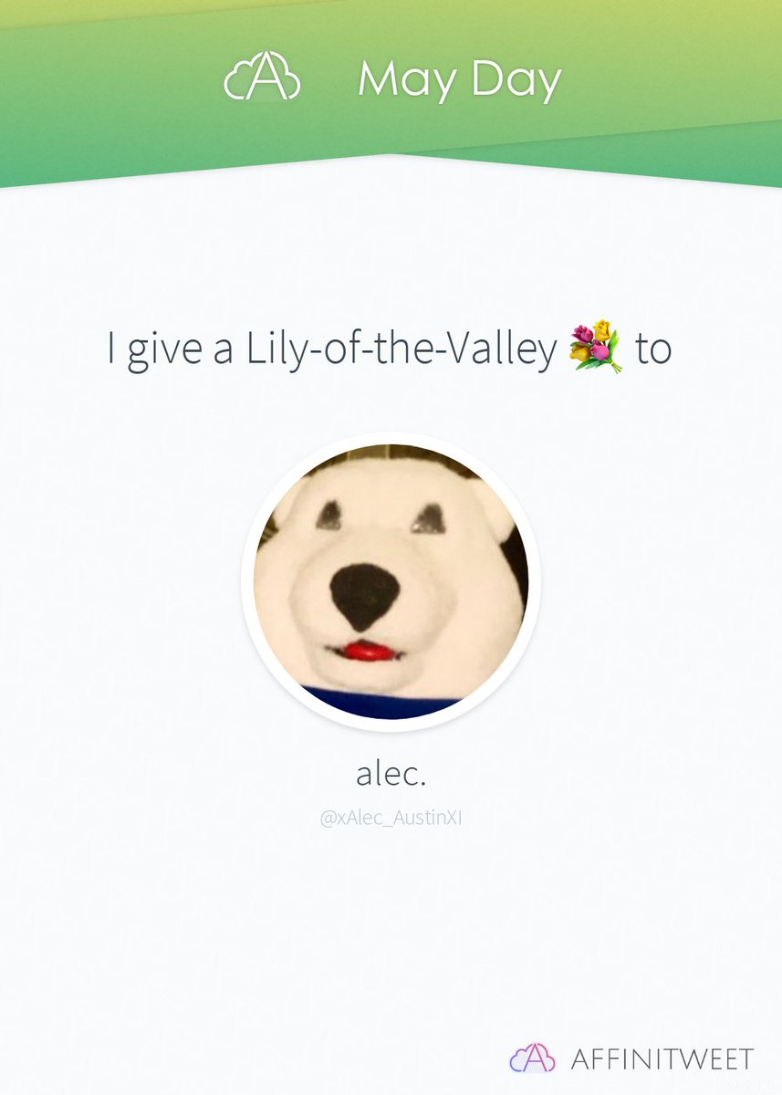RatedCSupersta1's tweet photo. #Affinitweet May Day
xAlec_AustinXI, I give you my best bouquet of lily-of-the-valley! 💐
To whom will you give yours?
via https://t.co/oKCBwEIJrD https://t.co/FAlIUCmpwu