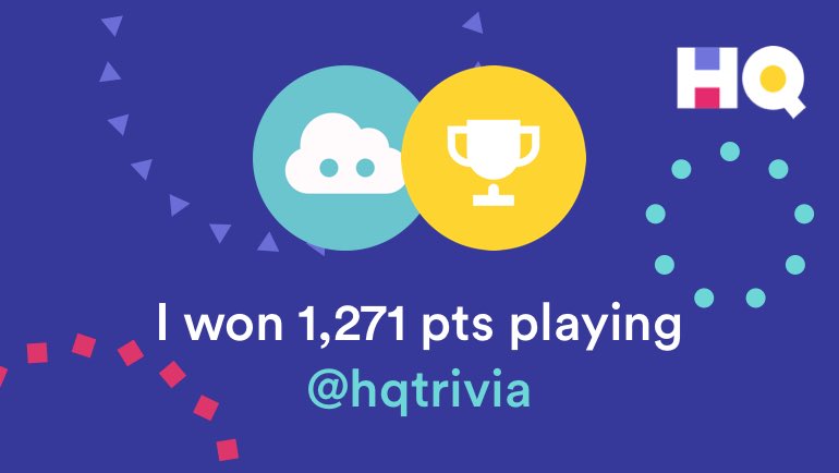 akelacathy's tweet photo. I just won 1,271 pts on @hqtrivia! You should play too. Use my code "AkelaCathy" https://t.co/Fo8A8mUMLd