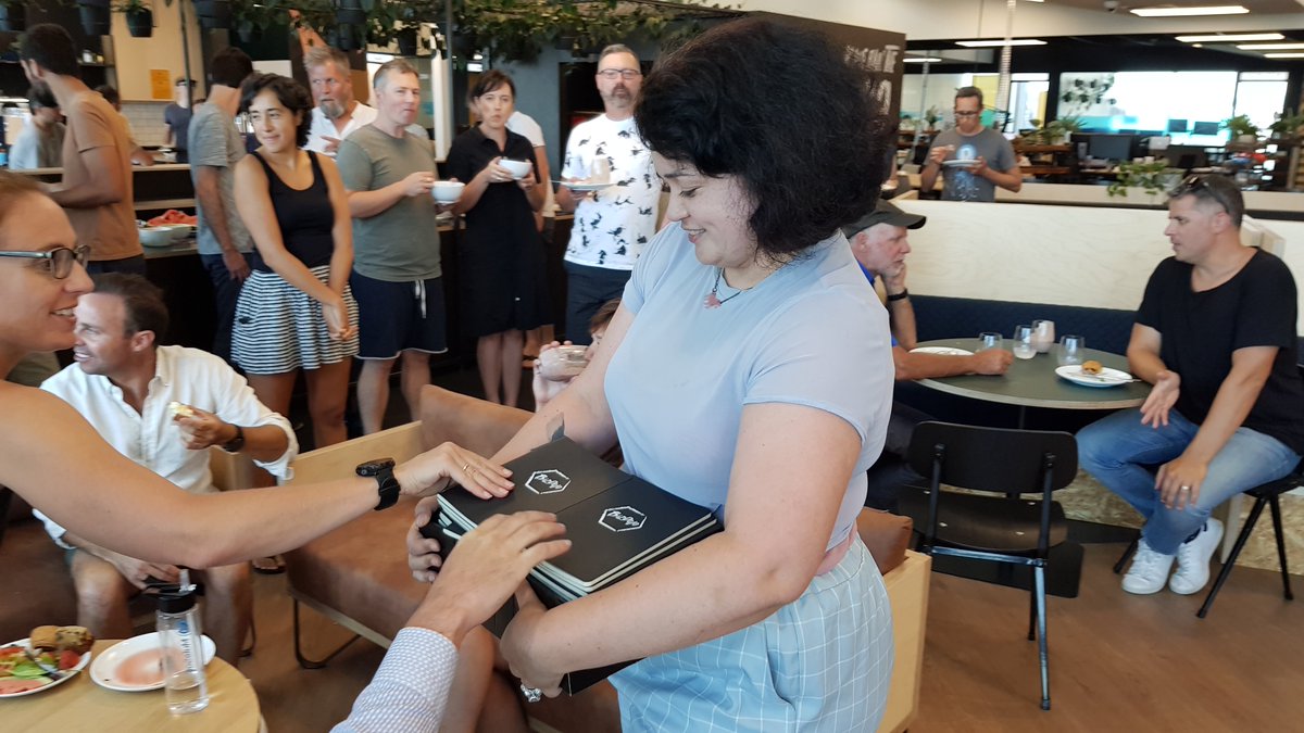 BizDojo's tweet photo. Thank you to our mates at @frankstationery for these BizDojo note books you gifted us to hand out to our residents. We love what you do, and we love that you are doing customised stationary now! Our team and residents love em' #socialent #community https://t.co/f93pVNzXLg