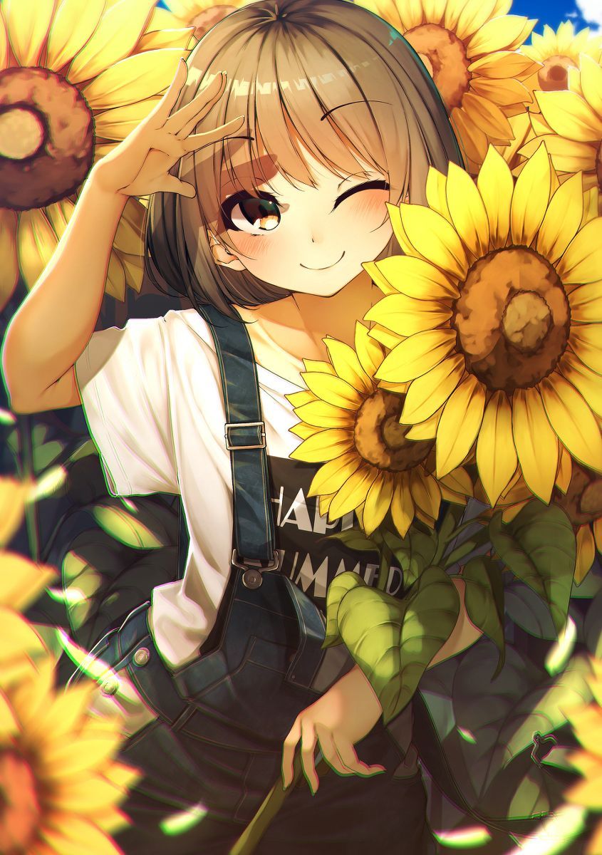 Image result for Anime trên cánh đồng hoa trắng
