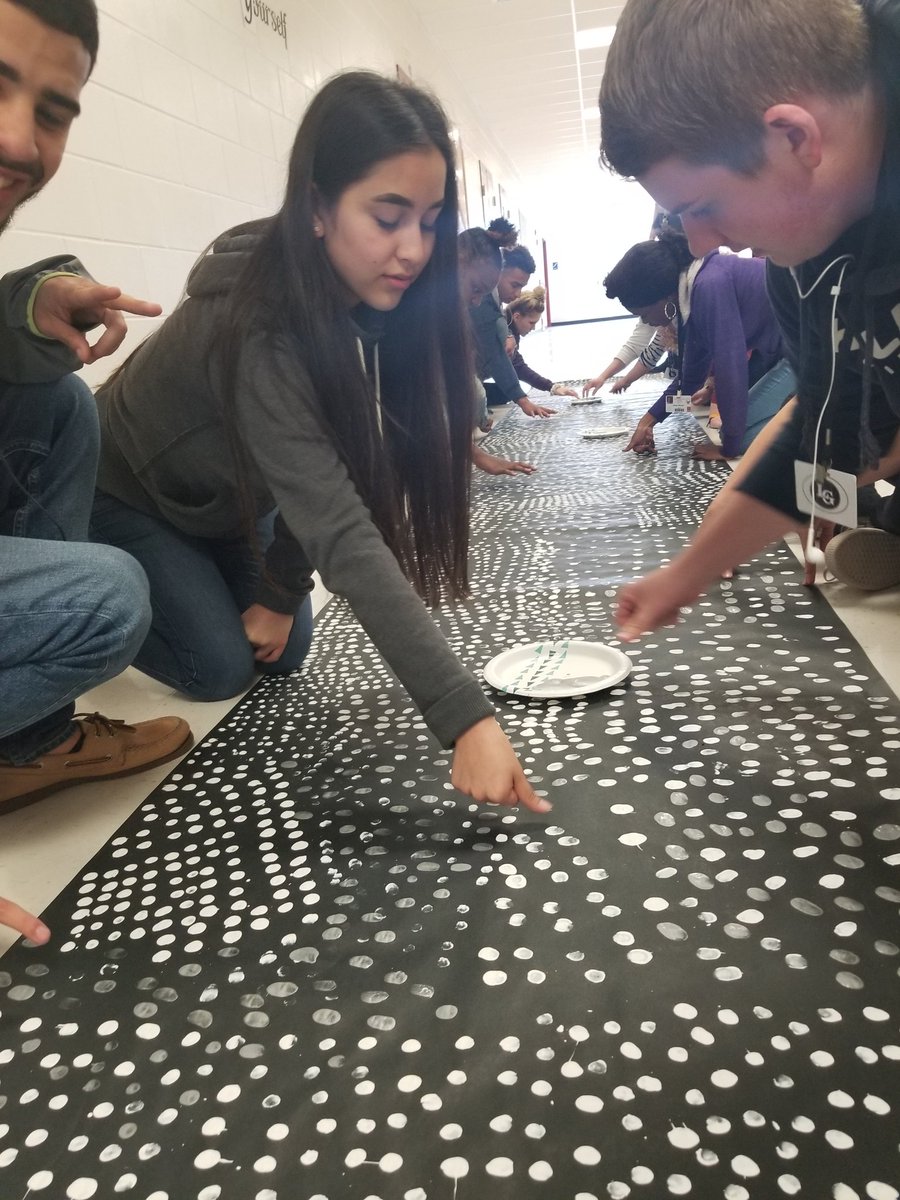 Stockteacheshi1's tweet photo. We made a Holocaust memorial today as we study WW2. 1 fingerprint =1000 lives https://t.co/wGFyYG7Zkm