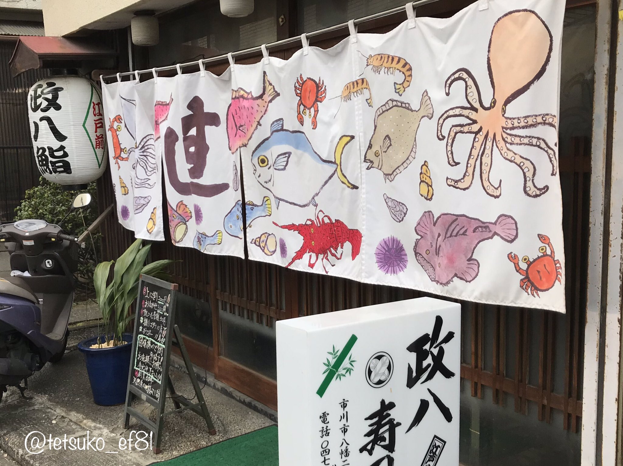 寿司屋の暖簾 のれん 常盤鮨