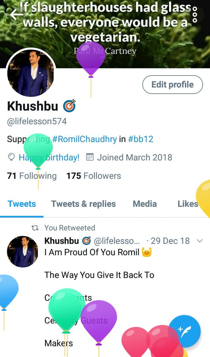 lifelesson574's tweet photo. Happy Birthday To Me
Happy Birthday To Me
Happy Birthday Dear Khushbu
Happy Birthday To Me 💞💞💞🎂🎂
Love your self 😂😂💞💞💞 https://t.co/8BRNiLm07X