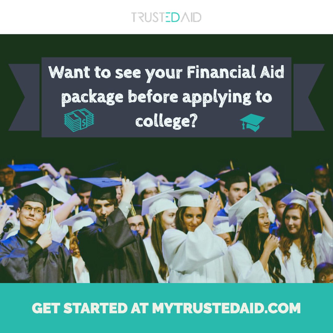 spoolu_official's tweet photo. The process of applying for #college can be tiresome. Let @trustedaid show you your personalized #financial aid package before applying to college. Save #money, t#ime and #heartache. Let @trustedaid make the #college process simpler. https://t.co/vrR6l9akOe