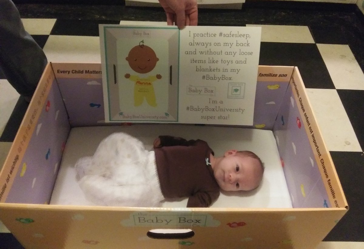ShannyRants's tweet photo. @TheBabyBoxCo Marina practices #SafeSleep in her Baby Box!  
#BabyBoxUniversity https://t.co/4Xw3ExCGlB