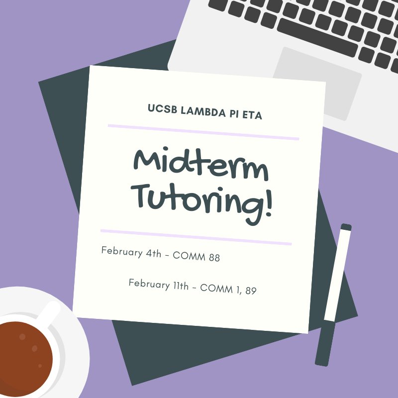 Tutoring or pizza party? Why not both? Mark your calendars for our midterm tutoring sessions!