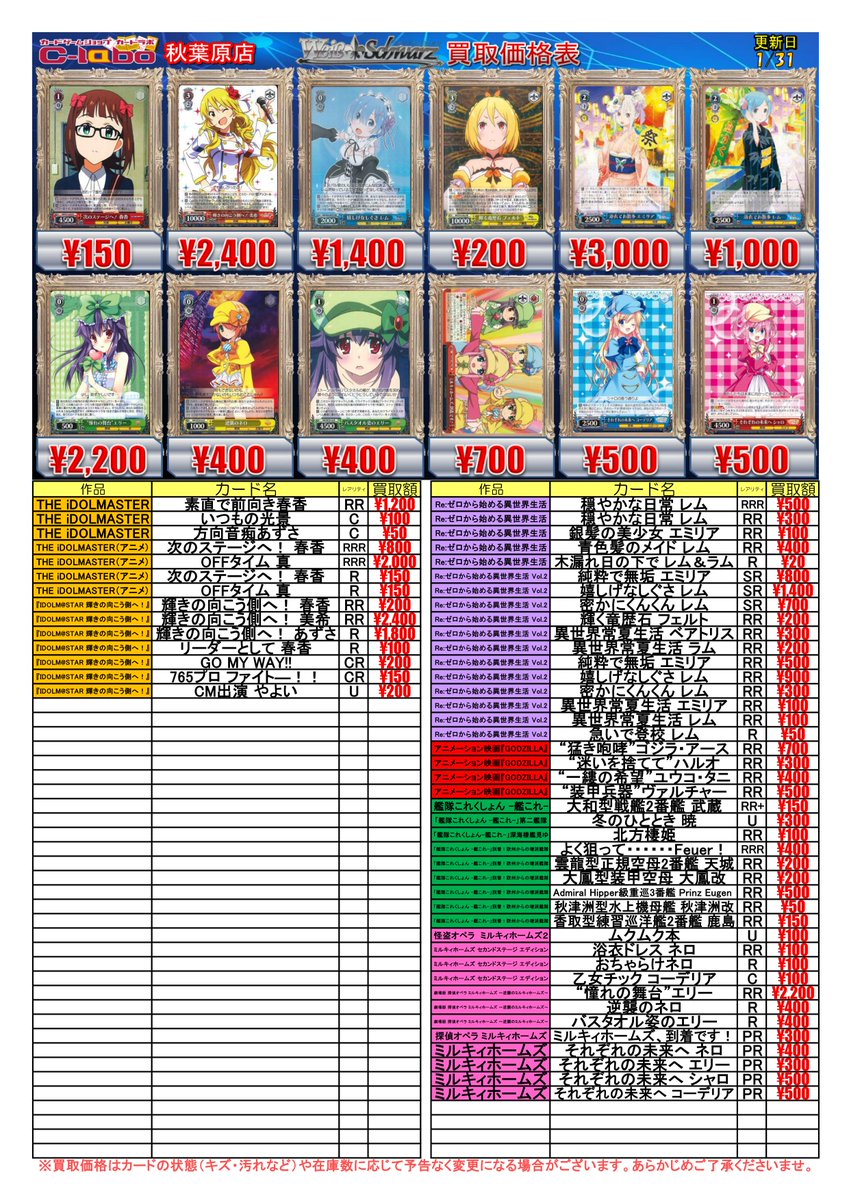 カードラボ秋葉原ラジオ会館本店 オンラインデュエルスペース稼働中 Ws買取情報 乙女チック コーデリア C 100 憧れの舞台 エリー Rr 20 逆襲のネロ R 400 バスタオル姿のエリー R 400 それぞれの未来へ コーデリア Pr 500 輝きの 向こう側へ 美希 カードラボ秋葉原ラジオ会館本店 オンラインデュエルスペース稼働中 Ws買取情報 乙女チック コーデリア C 100 憧れの舞台 エリー Rr 20 逆襲のネロ R 400 バスタオル姿のエリー R 400 それぞれの未来へ コーデリア Pr 500 輝きの 向こう側へ 美希
