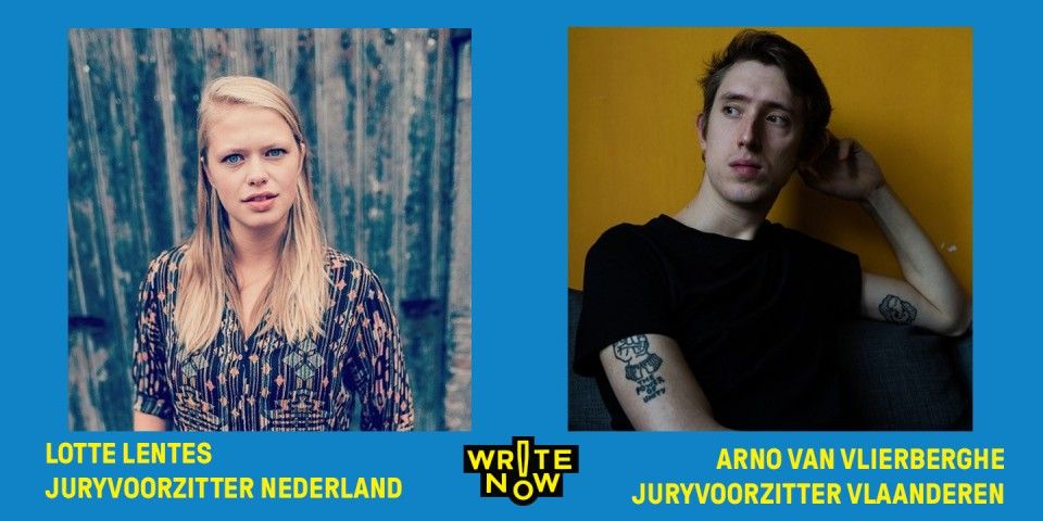 WriteNownu's tweet photo. *tromgeroffel* De juryvoorzitters van #WriteNow! 2019 zijn bekend! @LotteLentes stond in 2014 in de finale van WriteNow! en nu is ze juryvoorzitter van de Nederlandse voorronden. In Vlaanderen is dichter en criticus @Arnojoncas de juryvoorzitter. Info: https://t.co/qGfMQ4r94W. https://t.co/2Ly1Xcjmgl