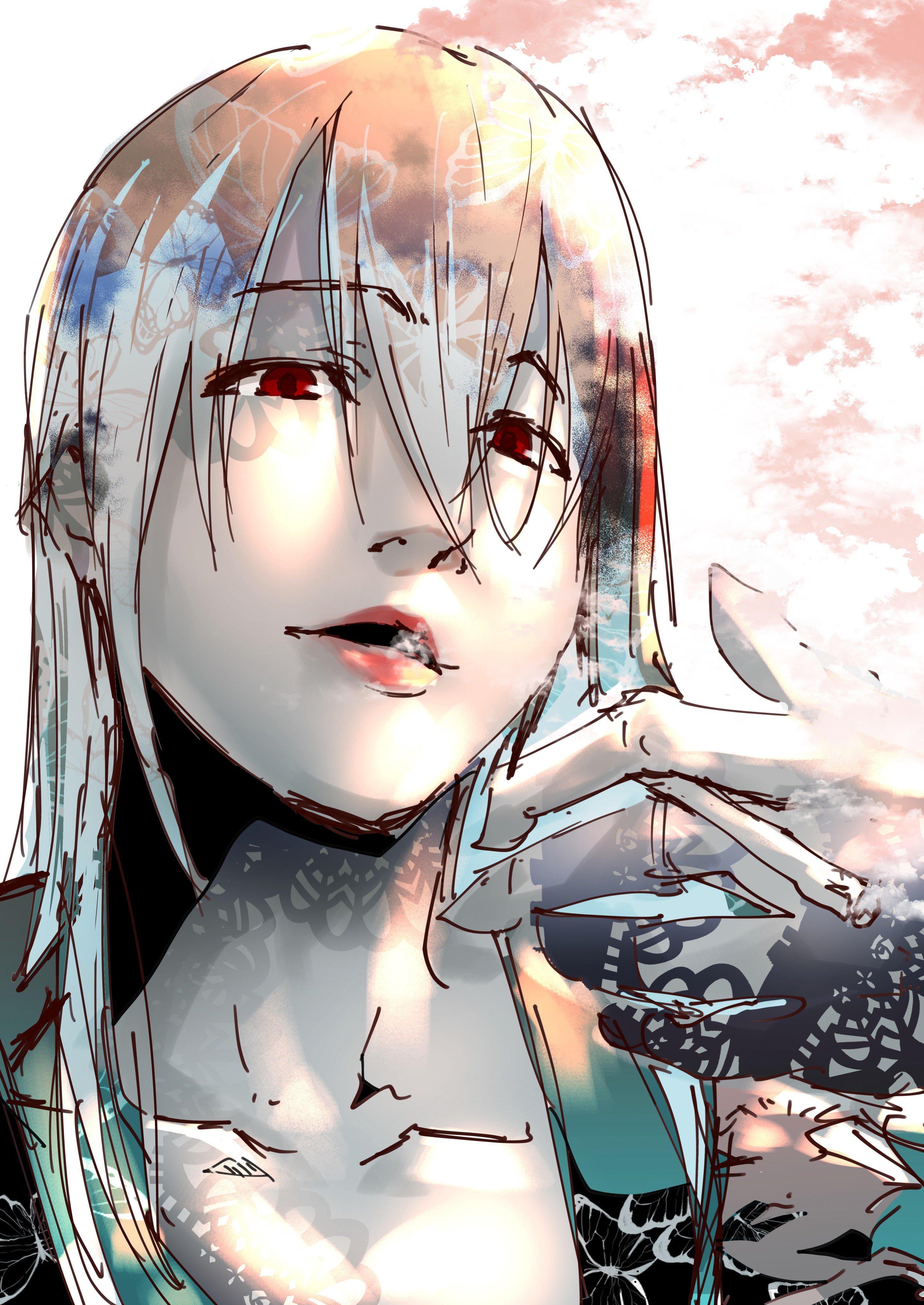 中西 達哉 赤い目のタバコを吸う女性ってカッコイイと思うんですよ 落書き イラスト好きな人と繋がりたい 絵描きさんと繋がりたい 女性 タバコ オリジナル T Co E2qa9qflbo Twitter