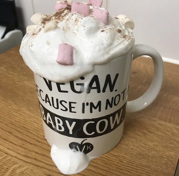 Freedommallows's tweet photo. How cold is it today guys! its also #NationalHotChocolateDay Warm yourselves up with a creamy vegan hot choc topped with our fluffy mallows! ๐ #veganuary #gelatinefree #glutenfree #mallowtastic #vegan #love #lastdayofjanuary https://t.co/064jSTMo8b