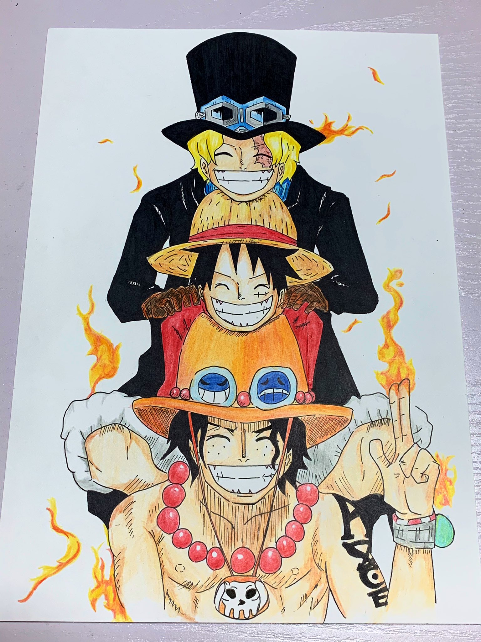 月野 そら 4 1 は新垢で活動してます 完成しました One Pieceのエース ルフィ サボ いいね Amp Rtフォローお願いします ワンピースが好きな人は是非見てもらいたい Onepiece ワンピース ルフィ エース サボ 三兄弟 ワンピース好きと
