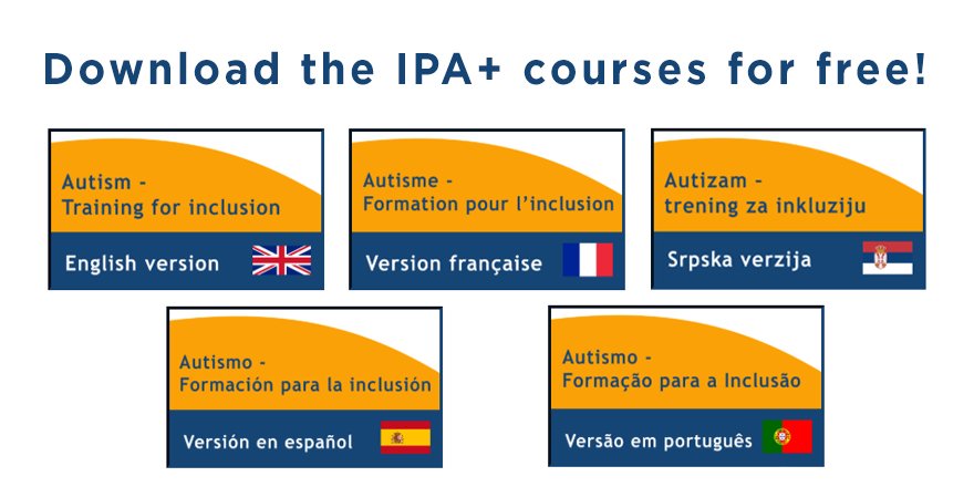 IPA_project's tweet photo. 📝THE IPA+ TRAINING NOW AVAILABLE IN 🇬🇧🇫🇷🇪🇸🇵🇹🇷🇸
https://t.co/OohOXDEAhZ
The #IPAplus project has developed and trialled two online trainings to cover the educative requirements of professionals working with persons on the #autism spectrum, independently of their area of knowledge https://t.co/xK2l9EN2Gt