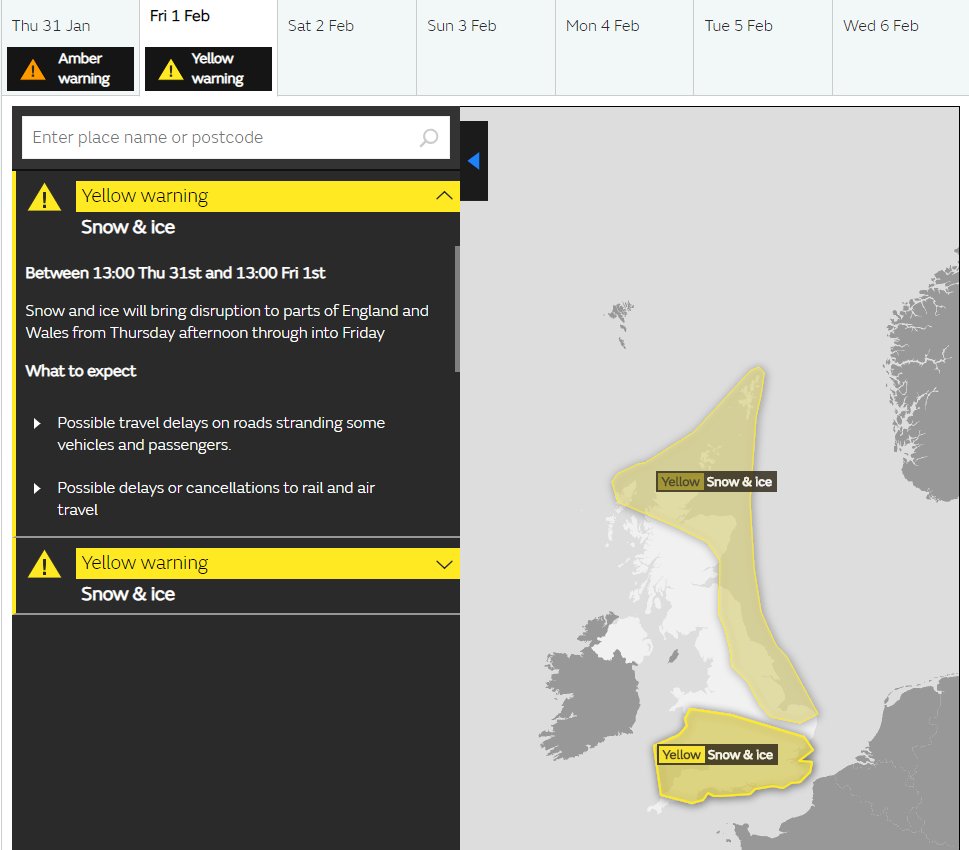 A yellow severe weather warning for #snow and #ice has been updated: bit.ly/WxWarning Stay #weatheraware <a href="/metofficeuk/">Met Office - UK</a>