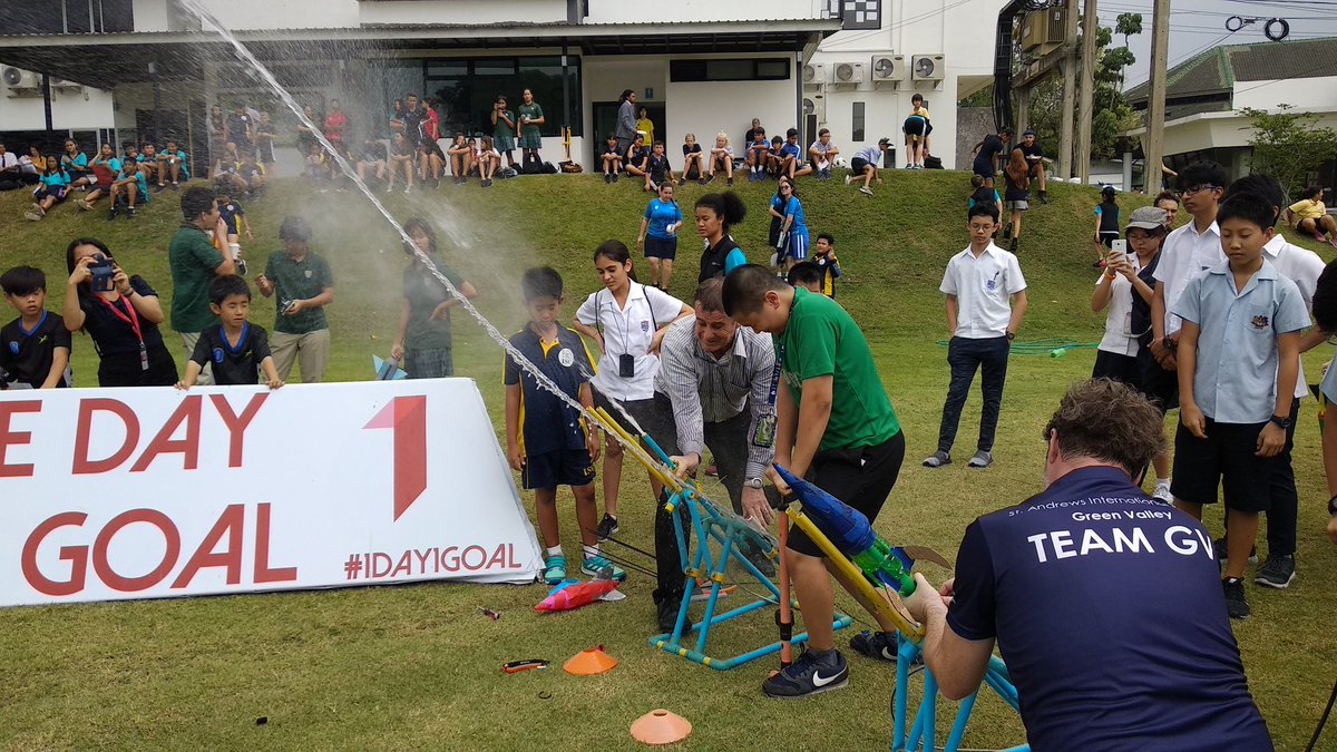 S107Jake's tweet photo. Water Rocket competition, we definitely went highest, perhaps not furthest. @standrewsgv @StAndrews_107 @J4cHoughton #CognitaWay #TeamS107 https://t.co/M98HwoPvJn