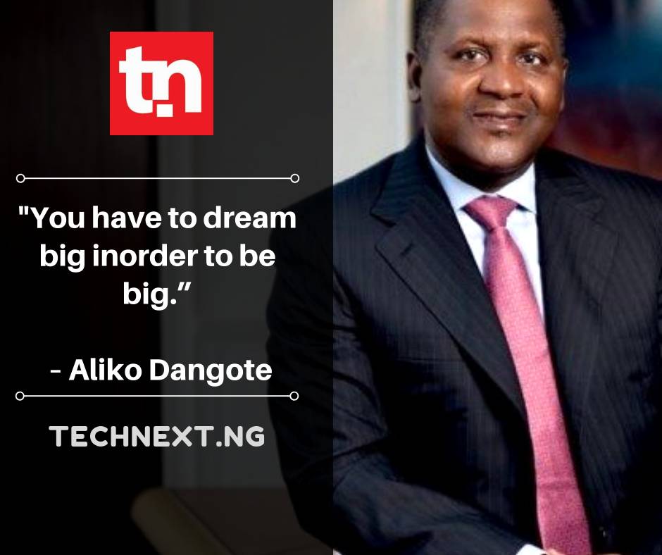 technextdotng's tweet photo. Dream big, don't ever settle for less.......
.
.
.
#ThursdayMotivation #Thursdaythoughts #WeAreTechnext #AlikoDangote #Africa #NGTheCandidates #TechnextQuotes https://t.co/OuPwrKh0p1