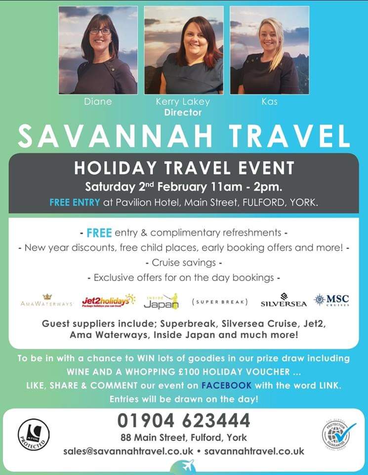 savannah_travel's tweet photo. Has waking up to a temperature of -6 made you think it's time to get away? Don't forget to come down to see us this Saturday at our holiday show. From the Canaries to India, Florida to the Australia we have it covered. #York #travel #ArcticBlast https://t.co/uWjToPcyGy