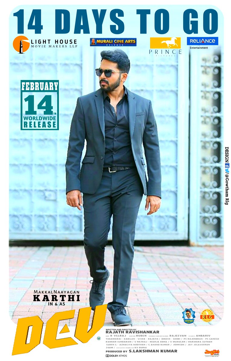 singamgroup8's tweet image. #14DaysToGoDev | #DevTrailerFromToday | #DevTrailer | #Dev 😍 @Karthi_Offl @Rakulpreet @PrincePictures_