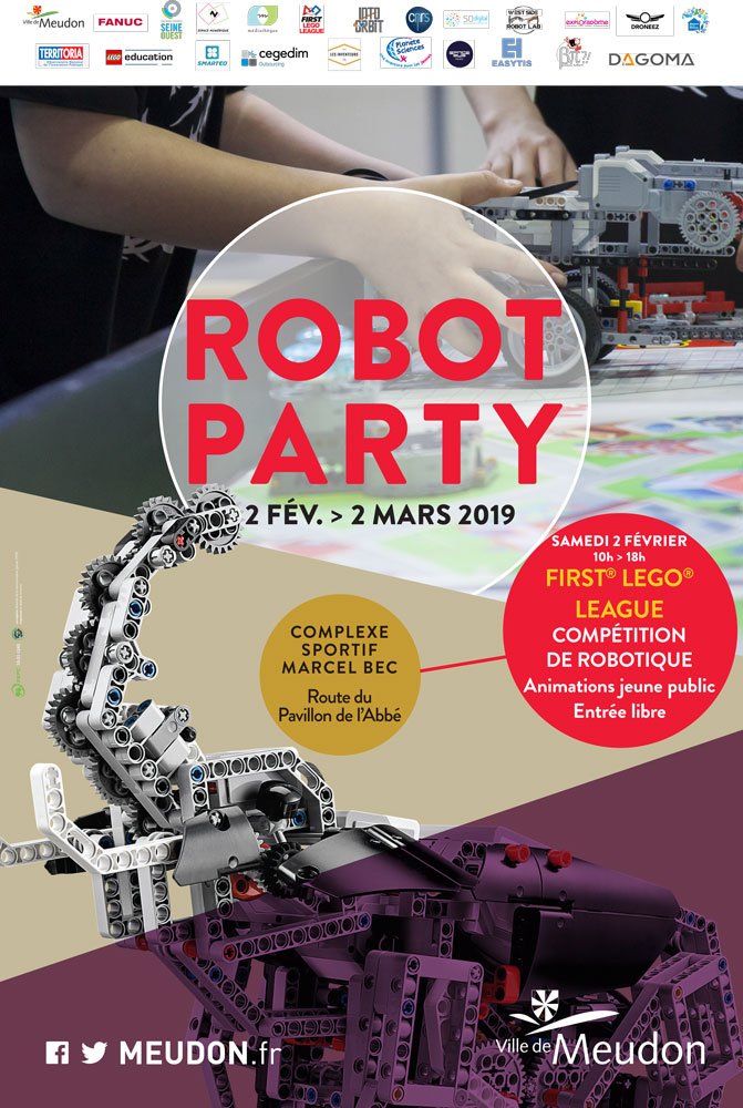 VilledeMeudon's tweet image. #ROBOTPARTY

🗓 Venez assister à la 6ème édition de la First Lego League à Meudon. Au cours de cet événement exceptionnel, des équipes s’affronteront autour du thème « Into Orbit ».

⌚️ Samedi 2 février, 10h-18h

📍 Complexe sportif Marcel-Bec, Route du Pavillon de l&apos;Abbé, Meudon