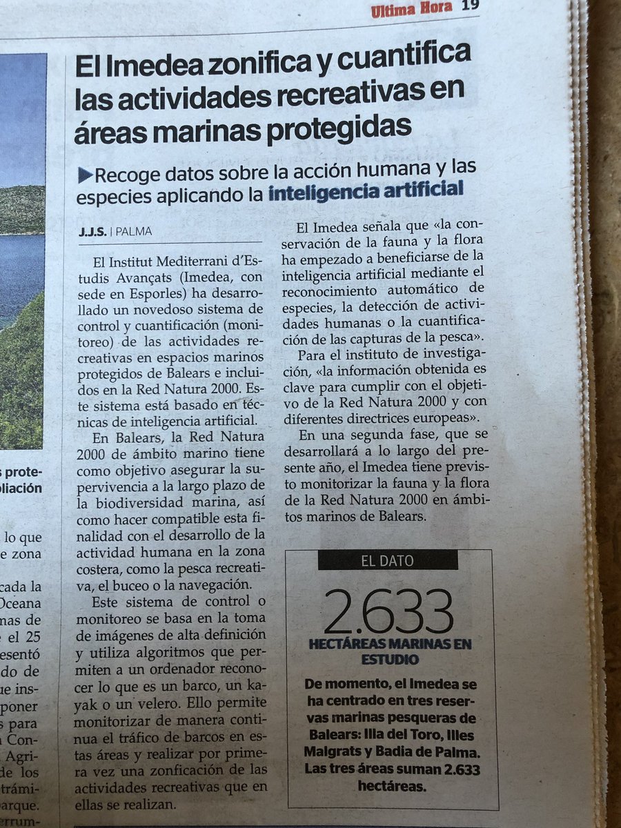Prometedor proyecto para mejorar la gestión de les áreas marinas protegidas de Baleares. Buen trabajo y buena suerte #biodiversidadmarina #conservación #AMP