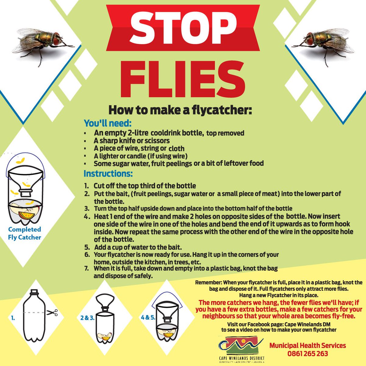 CWDM has embarked on a Stop Flies campaign. Here is how you can make your own flycatcher at home!