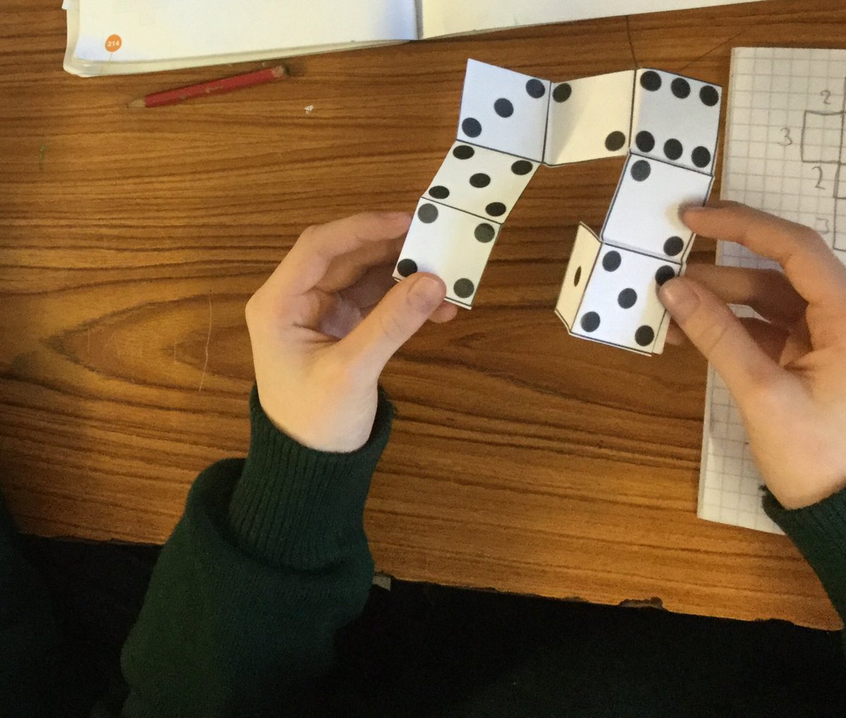 SarahBarnicoat's tweet photo. Investigating nets with @Firhouse_cc 1st years using @JctMaths resource from CPD day 1 #richlearningexperiences https://t.co/PQS4fqDetM