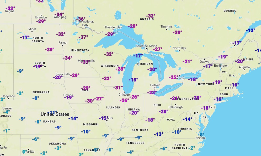 us temperature map