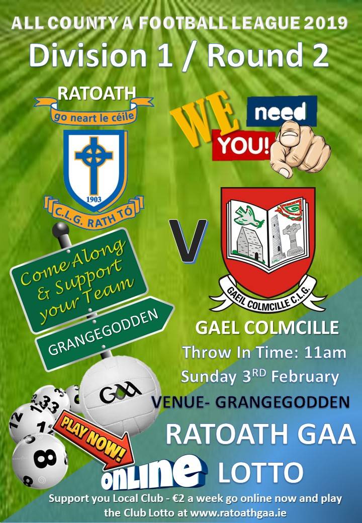 All support welcome for Sunday....Ratoath V Gael Colmcille at Grangegodden throw in 11am. 
#SeniorFootball