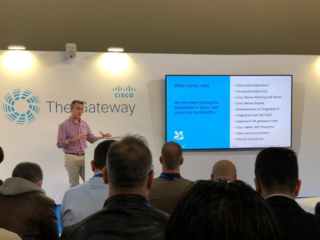 CiscoInsider's tweet photo. Inspiring speaker sessions today in The Gateway - we can't wait to hear from @nationaltrust's CIO Jon Townsend and Gian Fulgoni, CIO @intugroup https://t.co/ANYg1GtUdG
