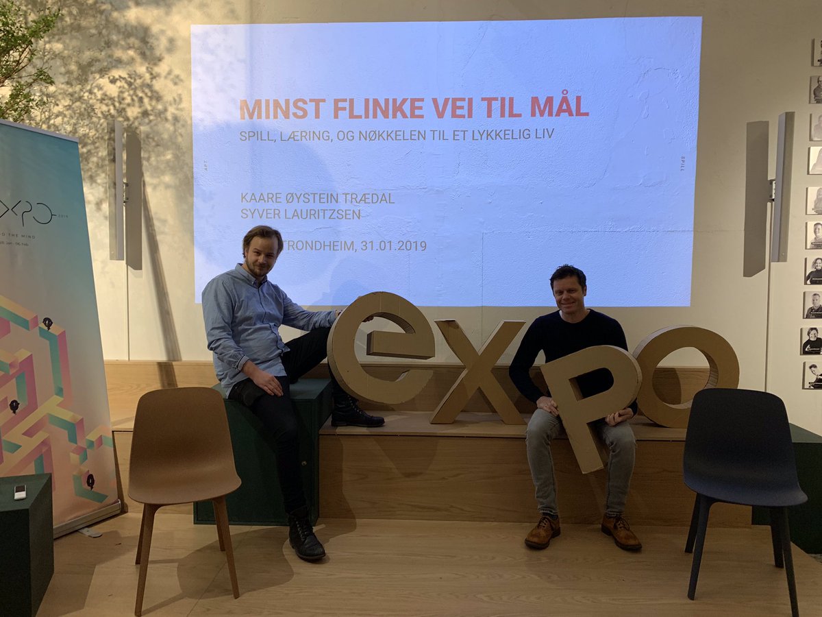 syverlauritz's tweet photo. In Trondheim today giving a talk on games, learning, and the key to happiness. @APT_NO @NTNU #expotalks https://t.co/egCHrOoVub