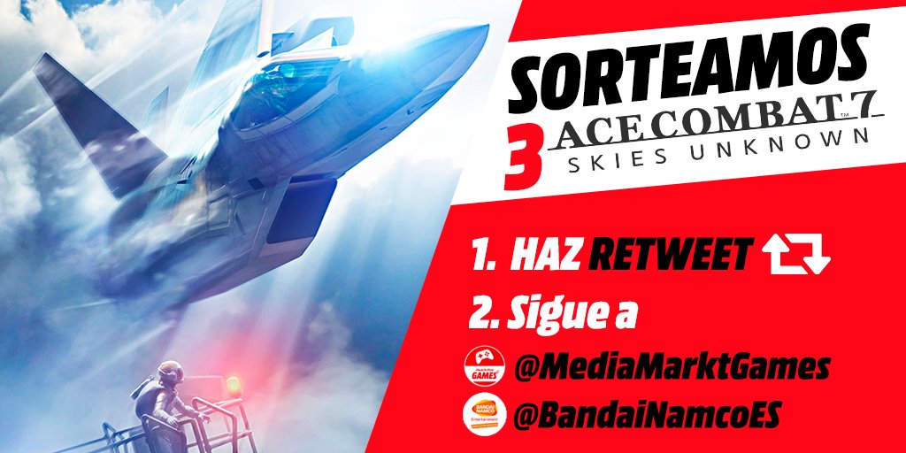 ¡SORTEAMOS 3 #ACECOMBAT7 gracias a <a href="/BandaiNamcoES/">Bandai Namco España</a>!✈️
1⃣Dale RT
2⃣Sigue a <a href="/MediaMarktGames/">MediaMarkt Games</a> y <a href="/BandaiNamcoES/">Bandai Namco España</a> 

⏱️Tienes hasta el 04/02. #Sorteo
BBLL⚙️ bit.ly/BBLLAC7
¿Lo quieres ya? aquí👉bit.ly/MMAceCombat7