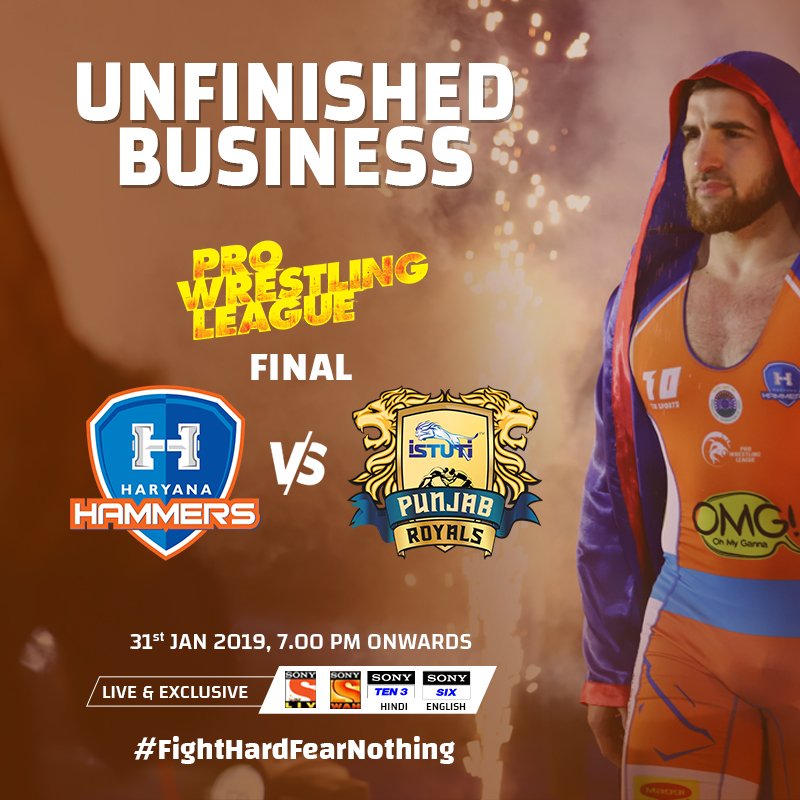 Final Match Day! 
Finally the day has come we all have been eagerly waiting for. Its time to go the distance and get the trophy home. 
Come, cheer for us tonight! Keep the Orange flag flying high!
Ab Hammer Chalega!
#FightHardFearNothing #PWL4 #finalmatch #haryanahammers