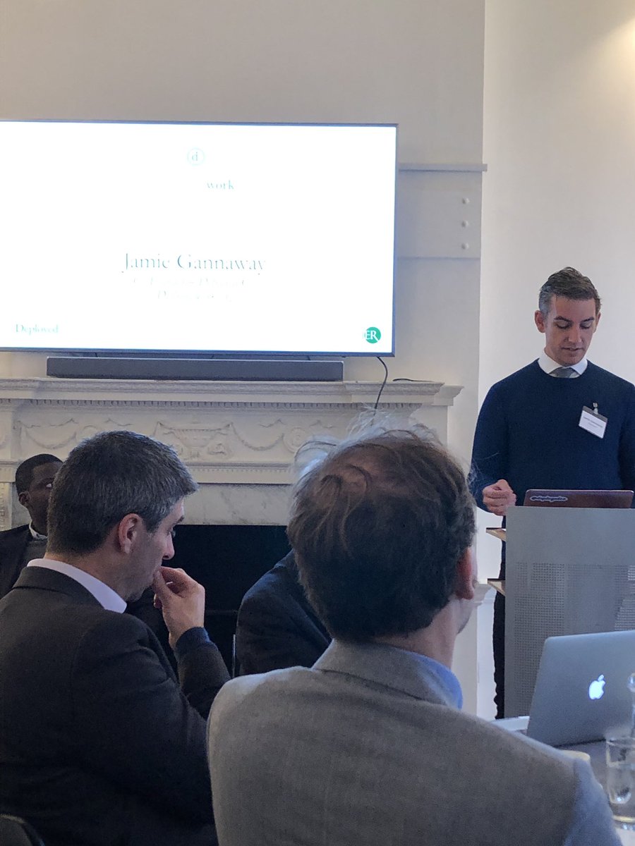 barryjflack's tweet image. Jamie of @deployedco kicks off the event - great mix of backgrounds in the room. Here we go...#definingwork