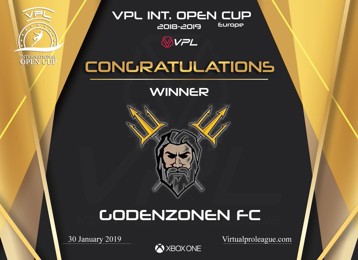 |XBOX| VPL INTERNATIONAL OPEN CUP 2018-19
@godenzonenvfo  are officially Champions! @LECP_ES 
Match 1 : MaTra Racing 0 - 4 Godenzonen
Match 2 : Godenzonen 2 - 3 MaTra Racing 
@MaTra_Racing  2nd Position Congratulations!
#VPL #Virtualproleague #ProClubs